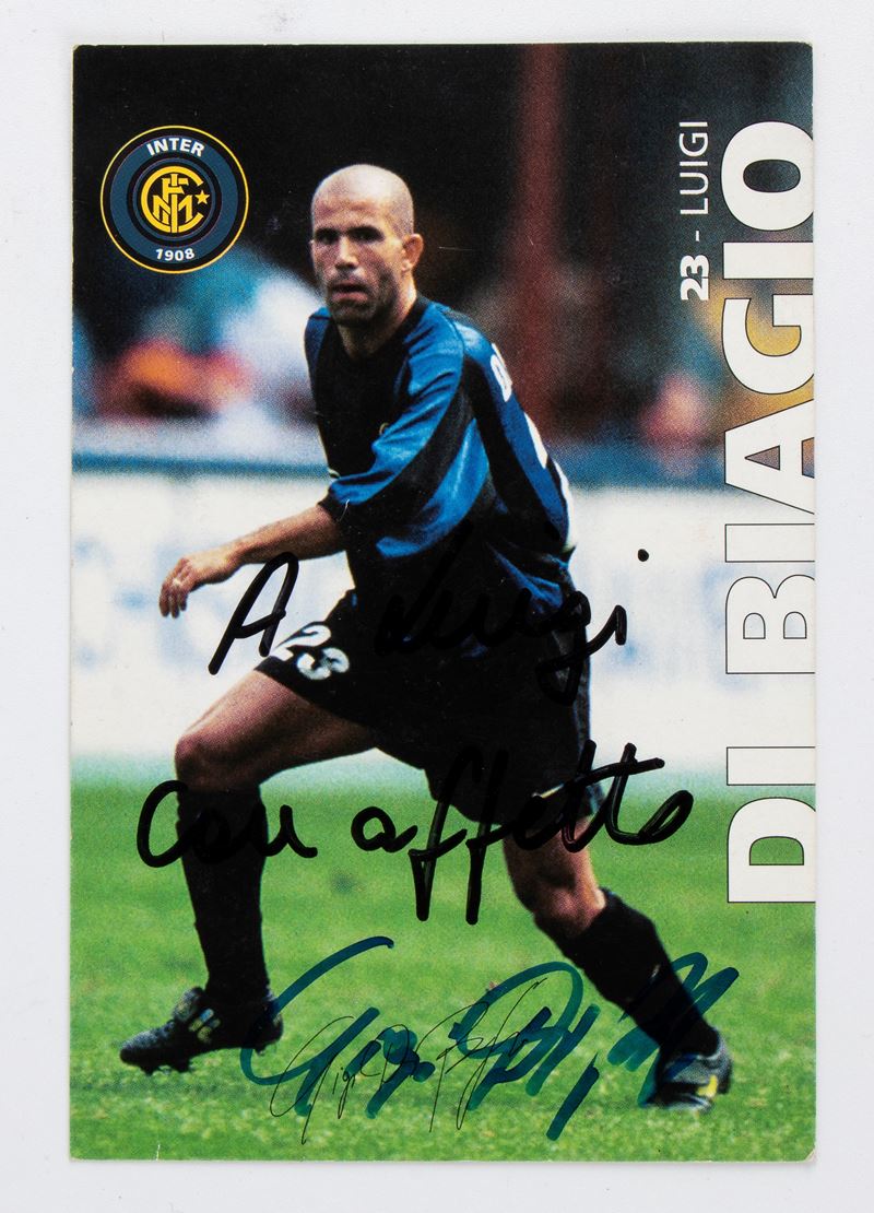 Cartolina Autografa Gigi di Biagio , Inter Fc