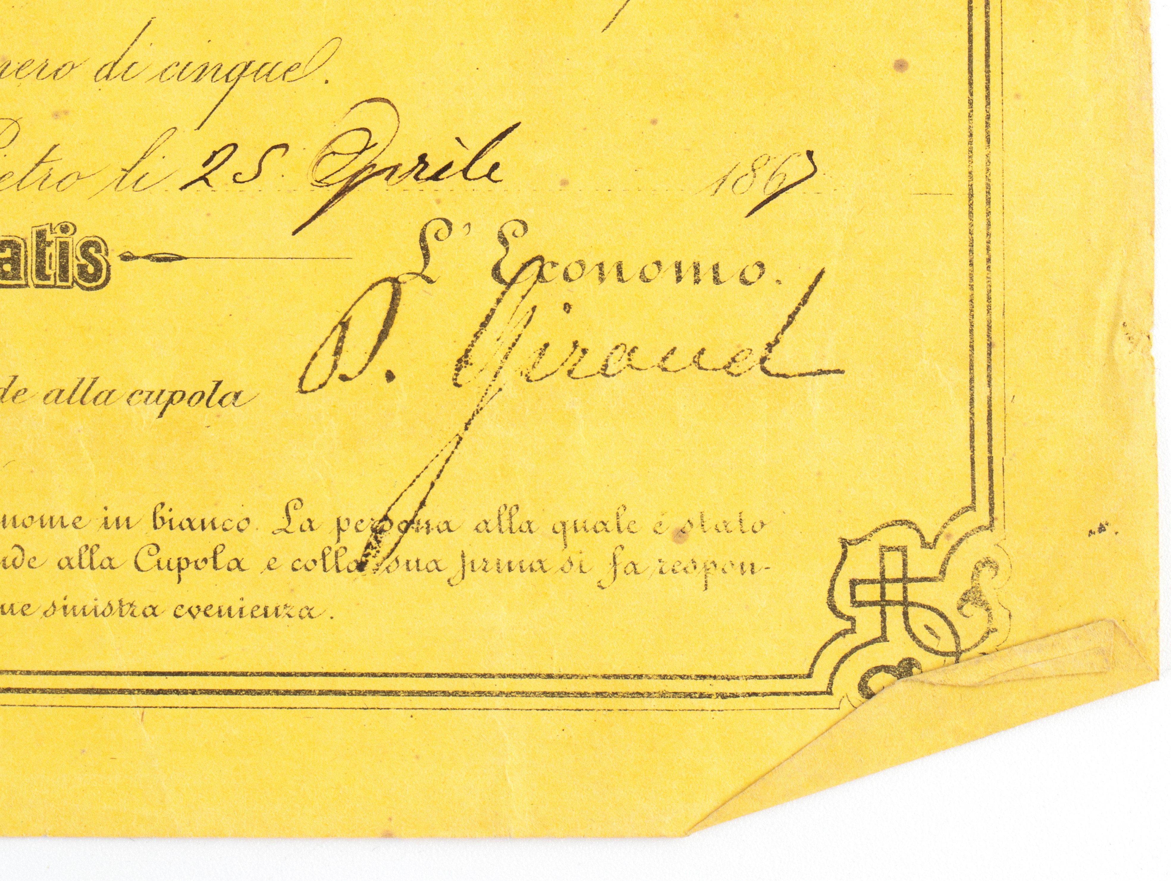 Lotto documenti pontifici PIO IX