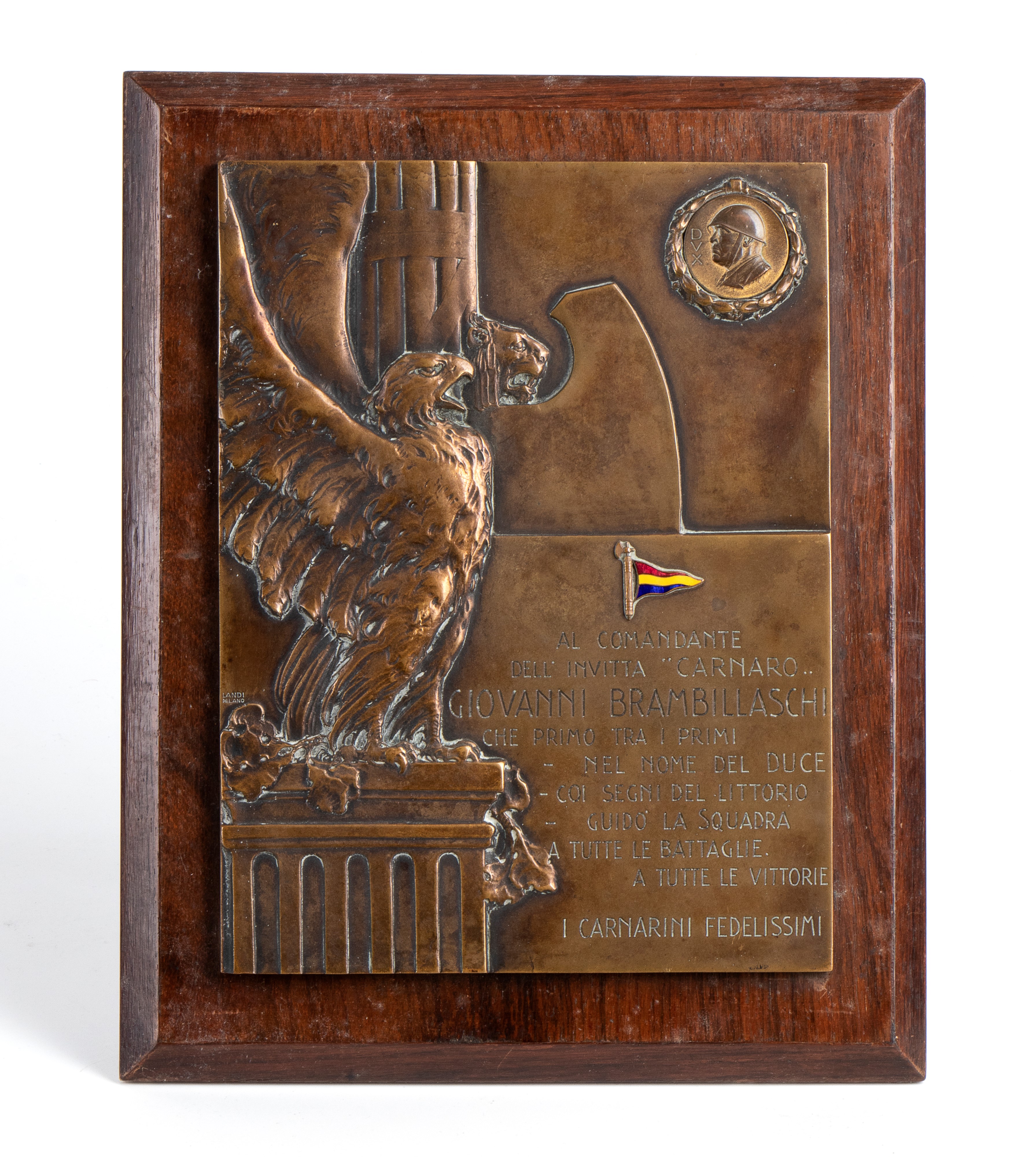 Fiume, D'annunzio, Placca in Bronzo