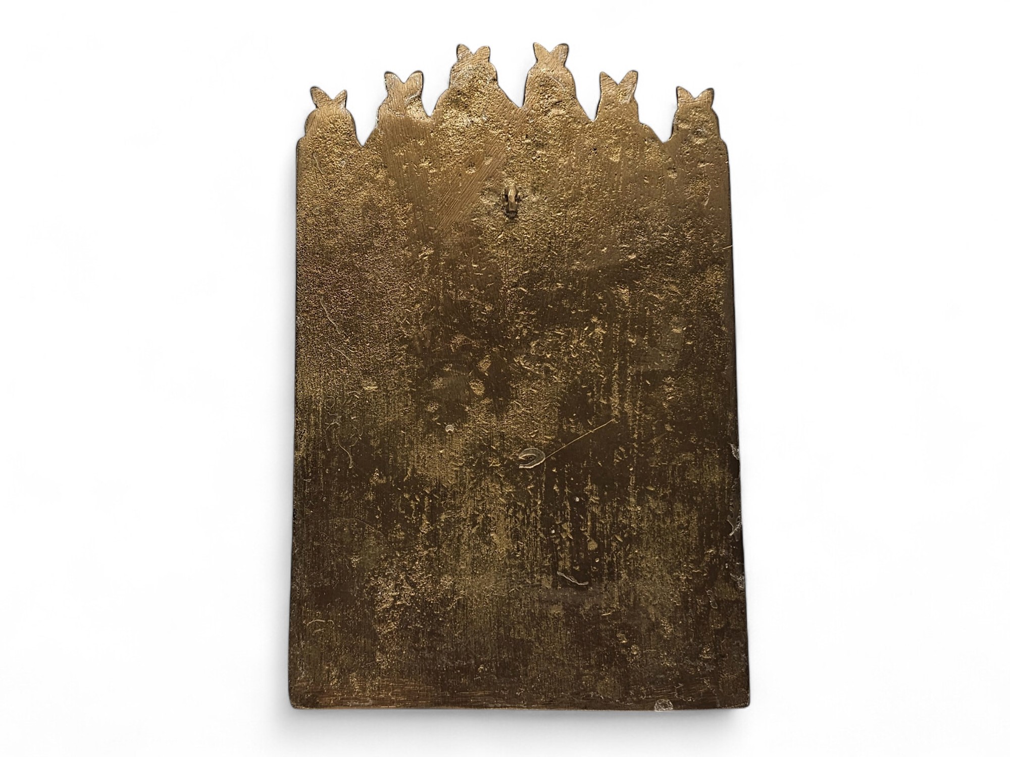 Icona russa da viaggio in bronzo