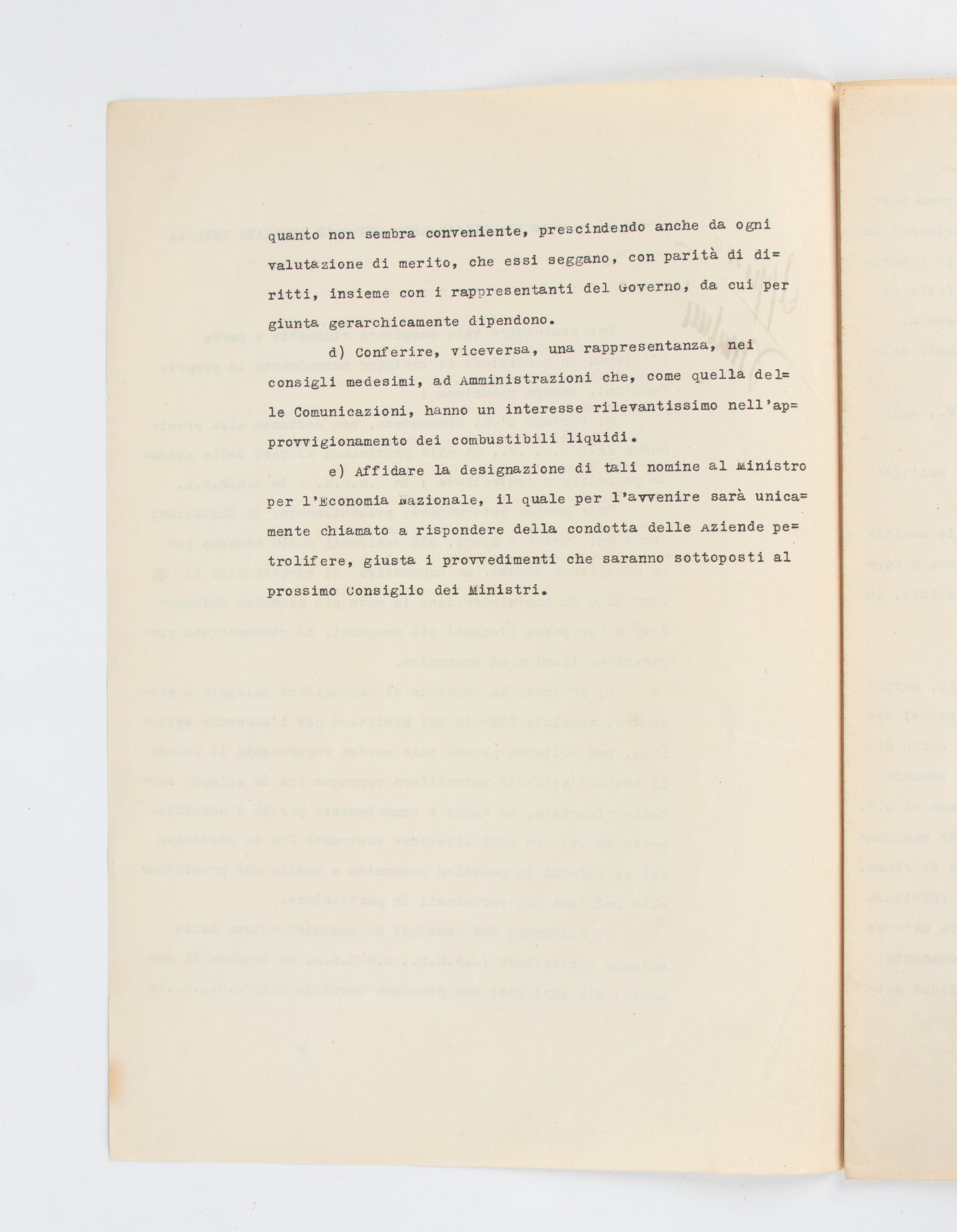 Documento AGIP a firma MUSSOLINI