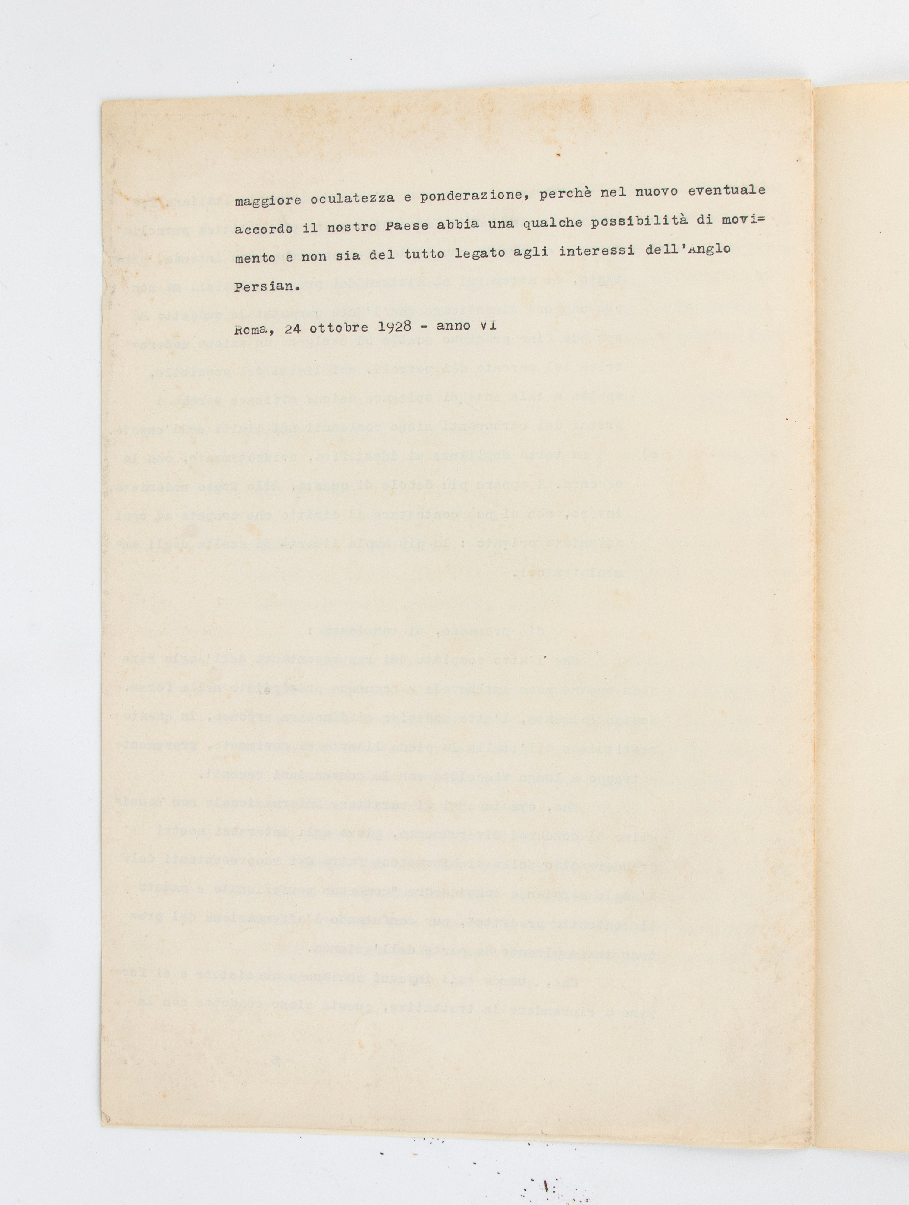 Documento AGIP a firma MUSSOLINI