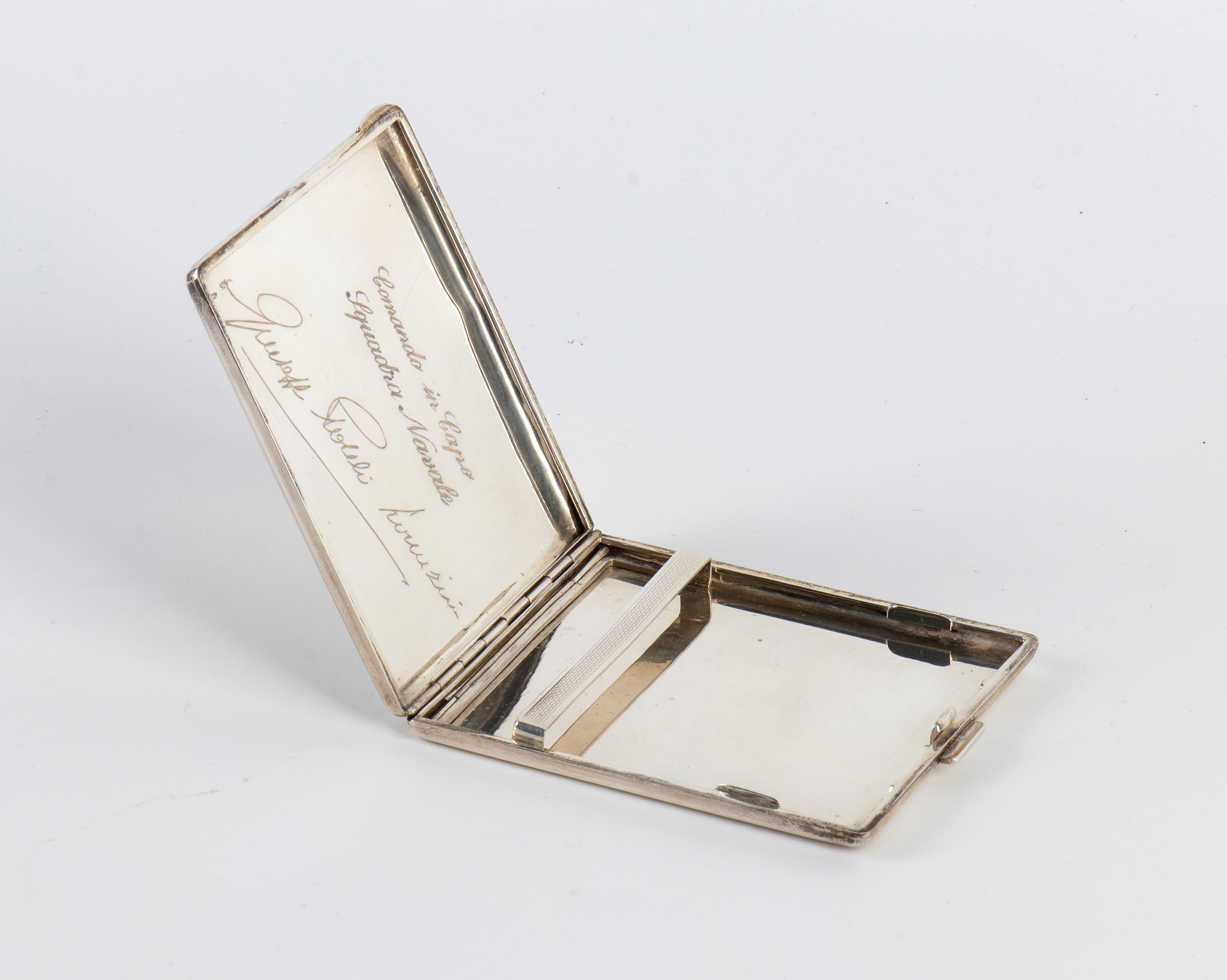 Portasigarette argento Amm. Lorenzini Squadriglia MAS