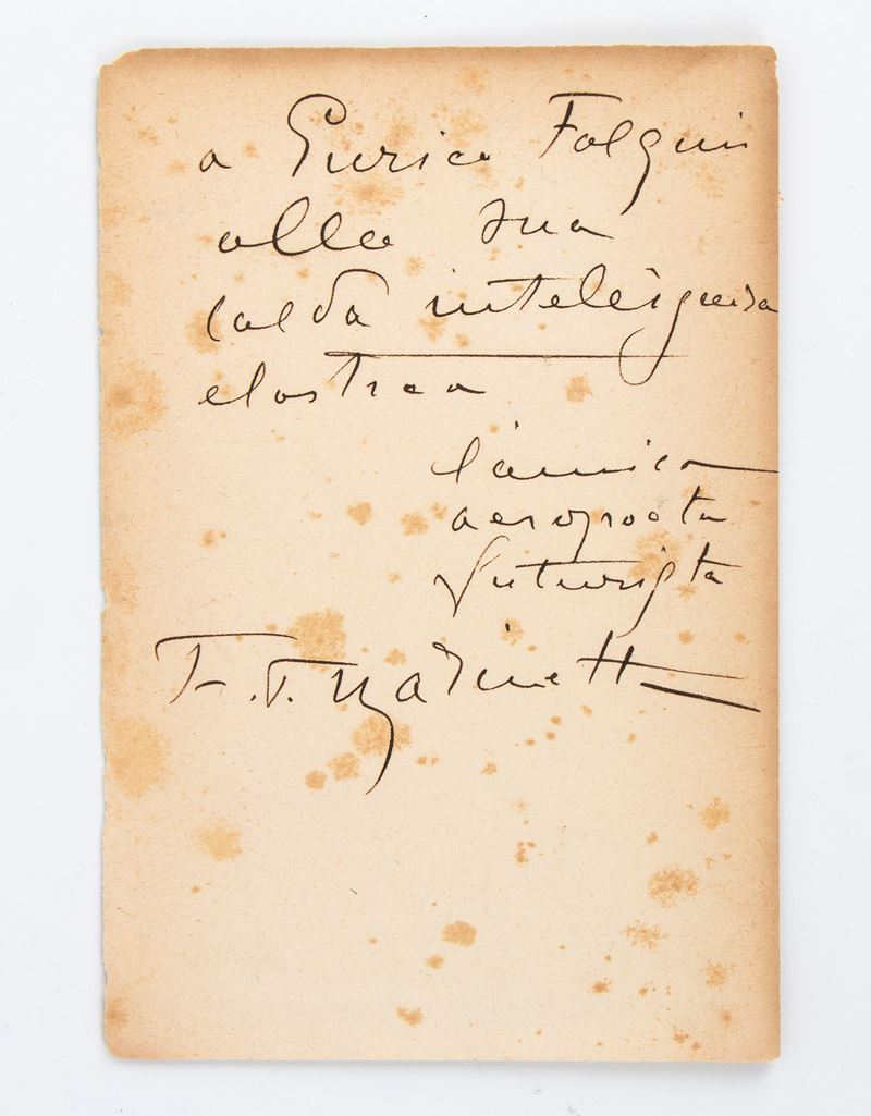 F.t.marinetti Dedica ed Autografo