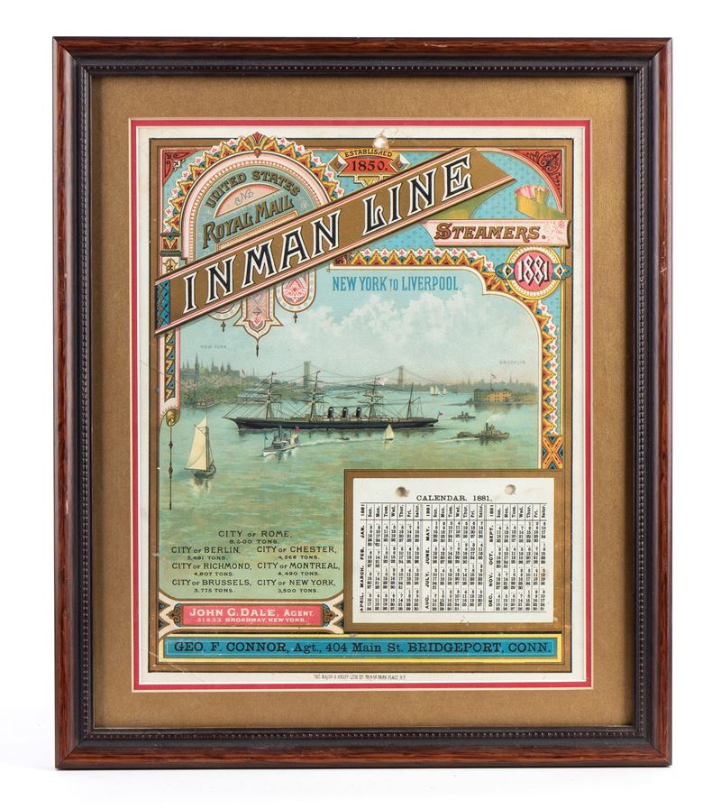 Calendario 1881 Inman Line