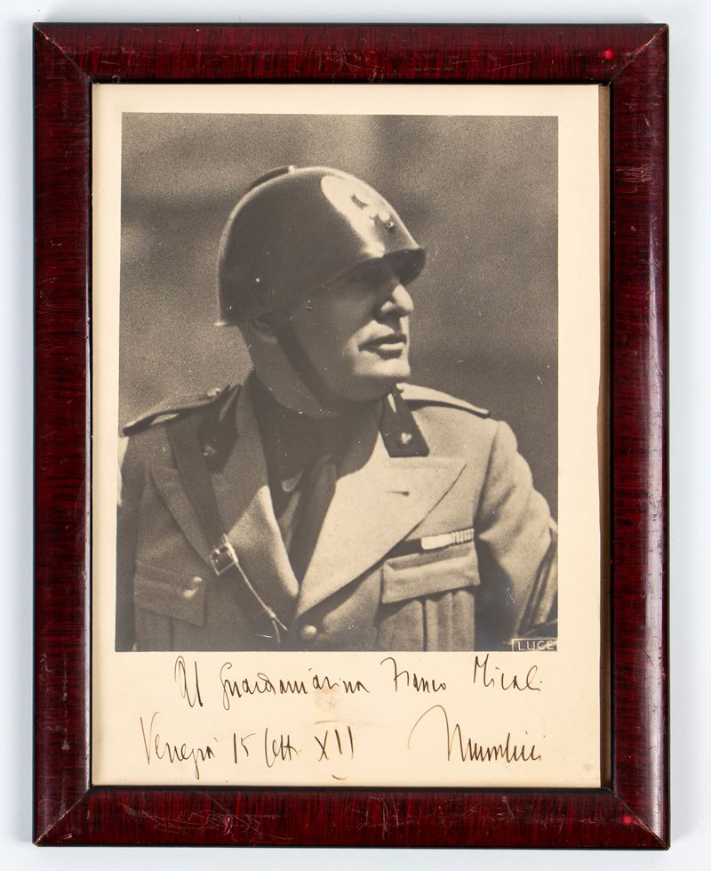 Mussolini, Benito - Foto con Dedica e Firma Autografa