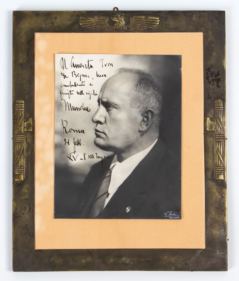 Mussolini, Benito - Foto con Dedica e Firma Autografa