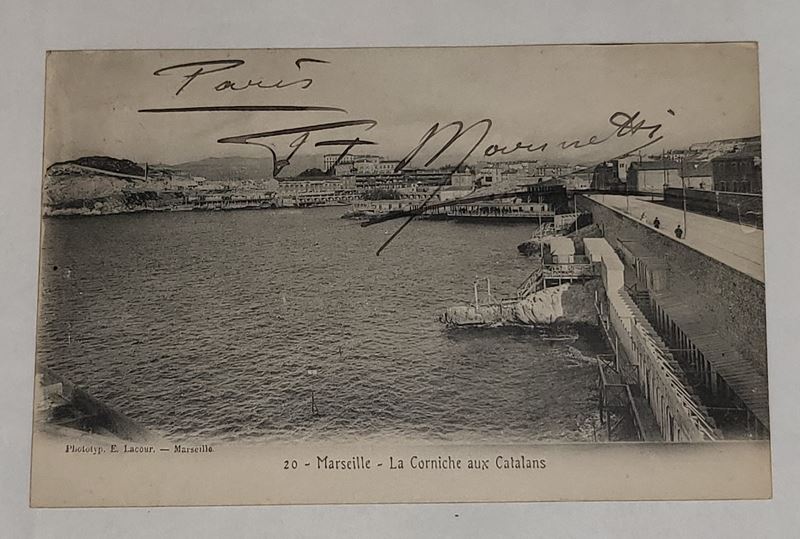 F.t. Marinetti , Cartolina con Dedica e Firma Autografe