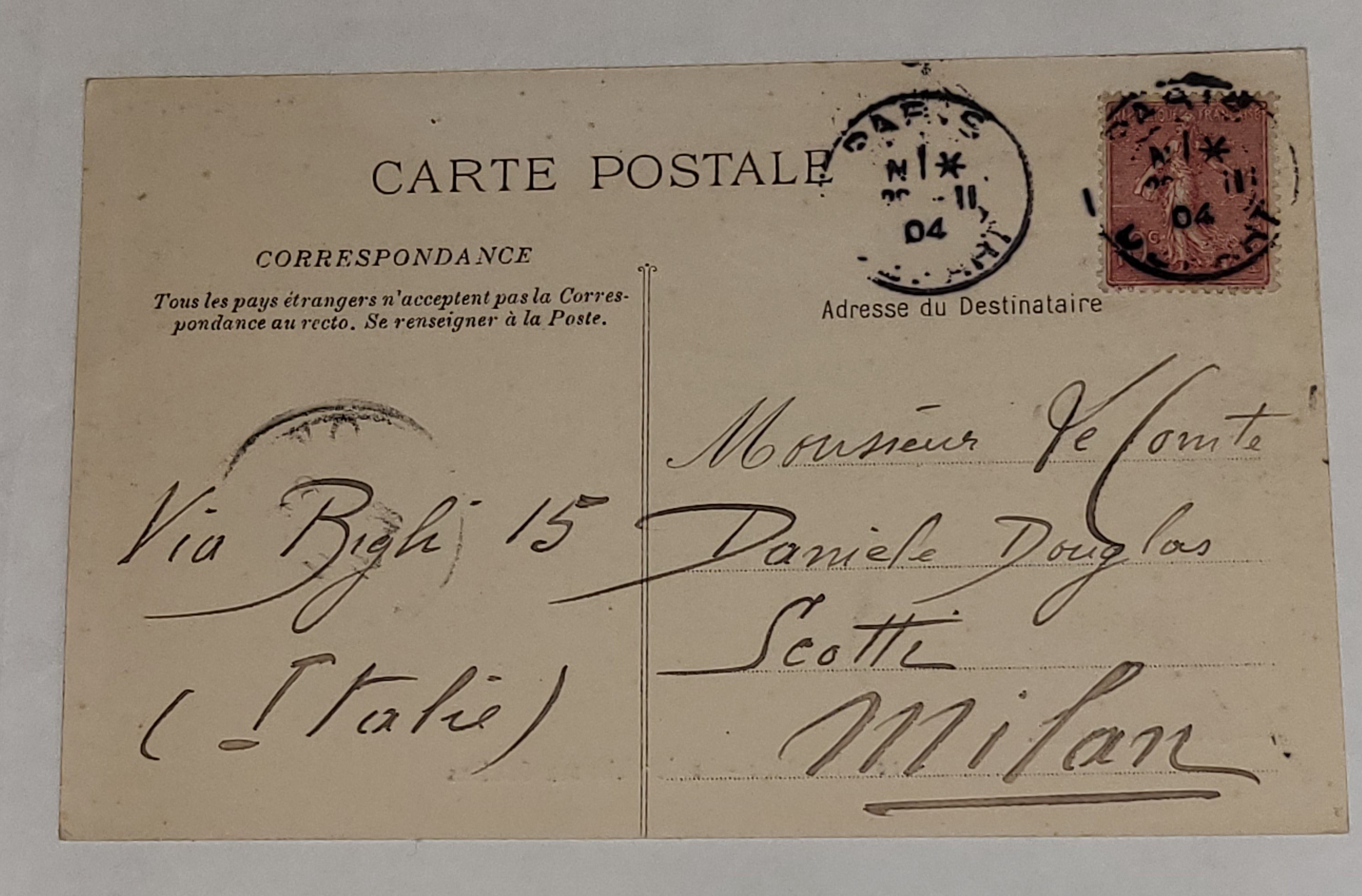 F.T. Marinetti , cartolina con dedica e firma autografe