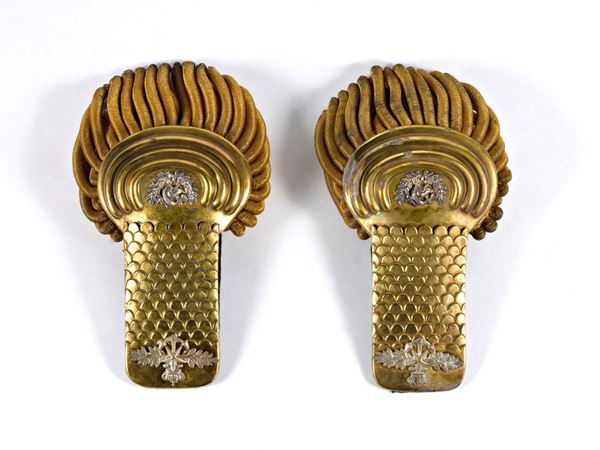 A pair of  Royal Navy Engineers epaulettes