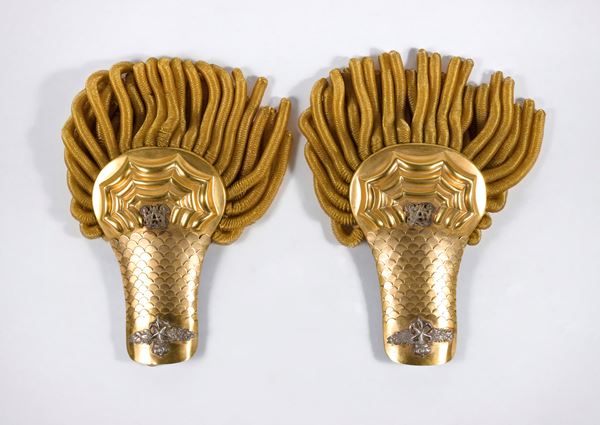 Italy, Kingdom, royal Navy epaulettes  (first half XX sec.)  - Auction Memorabilia, Militaria, Orders - Bertolami Fine Art - Casa d'Aste