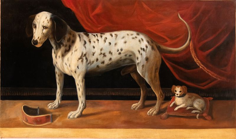 Artista Attivo a Roma, XVIII Secolo - Setter e Cavalier King