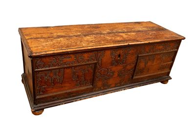 Cassone Luigi XIV Italiano Pirografato