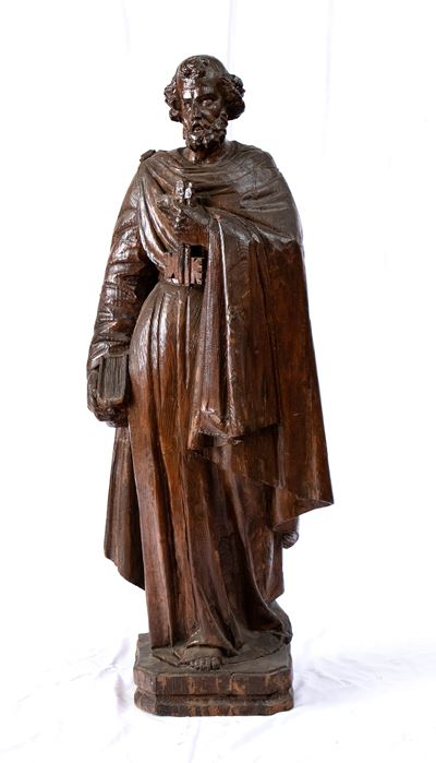 Scultura Lignea Raffigurante San Pietro Apostolo