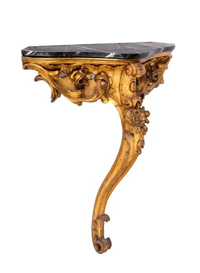 Console Italiana Dorata da Muro Luigi XVI