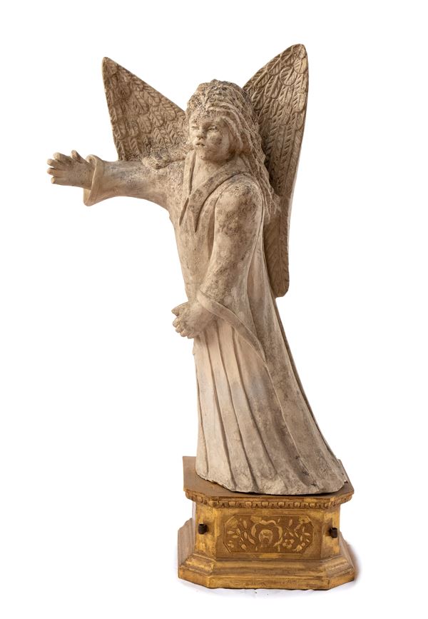 Italian stone sclpture depicting Angel with wings