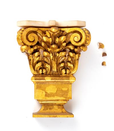 Capitello Italiano Intagliato e Dorato, Luigi XVI