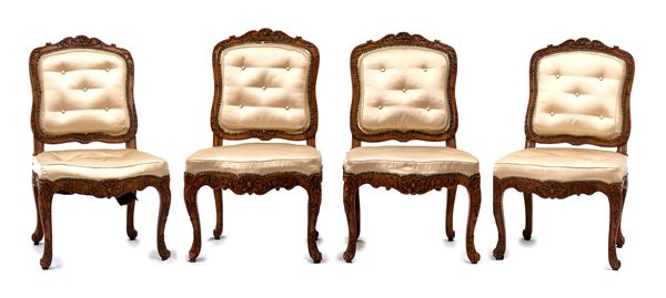 A group of four French Regency armchairs