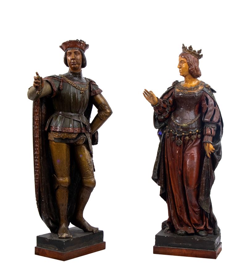 Coppia di Sculture Francesi in Gesso