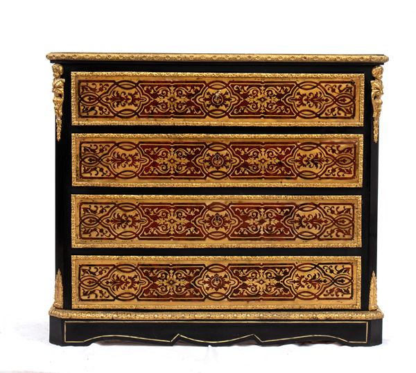 French inlaid commode in the style of Charles Boullé, Napoleon III