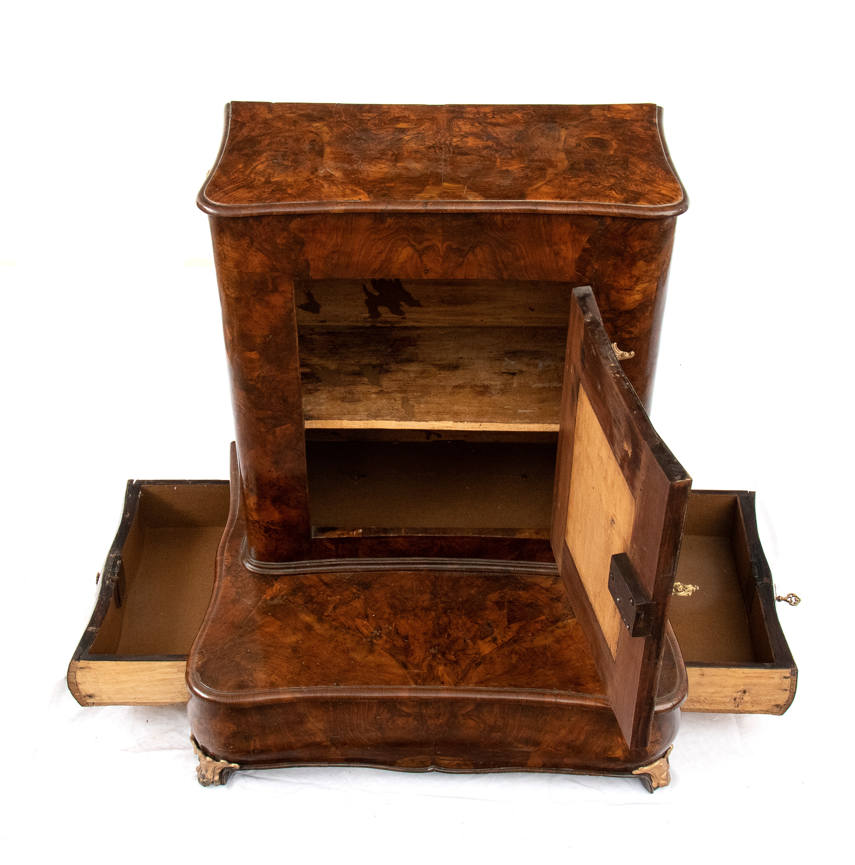 Inginocchiatoio italiano in radica di noce, Luigi XV