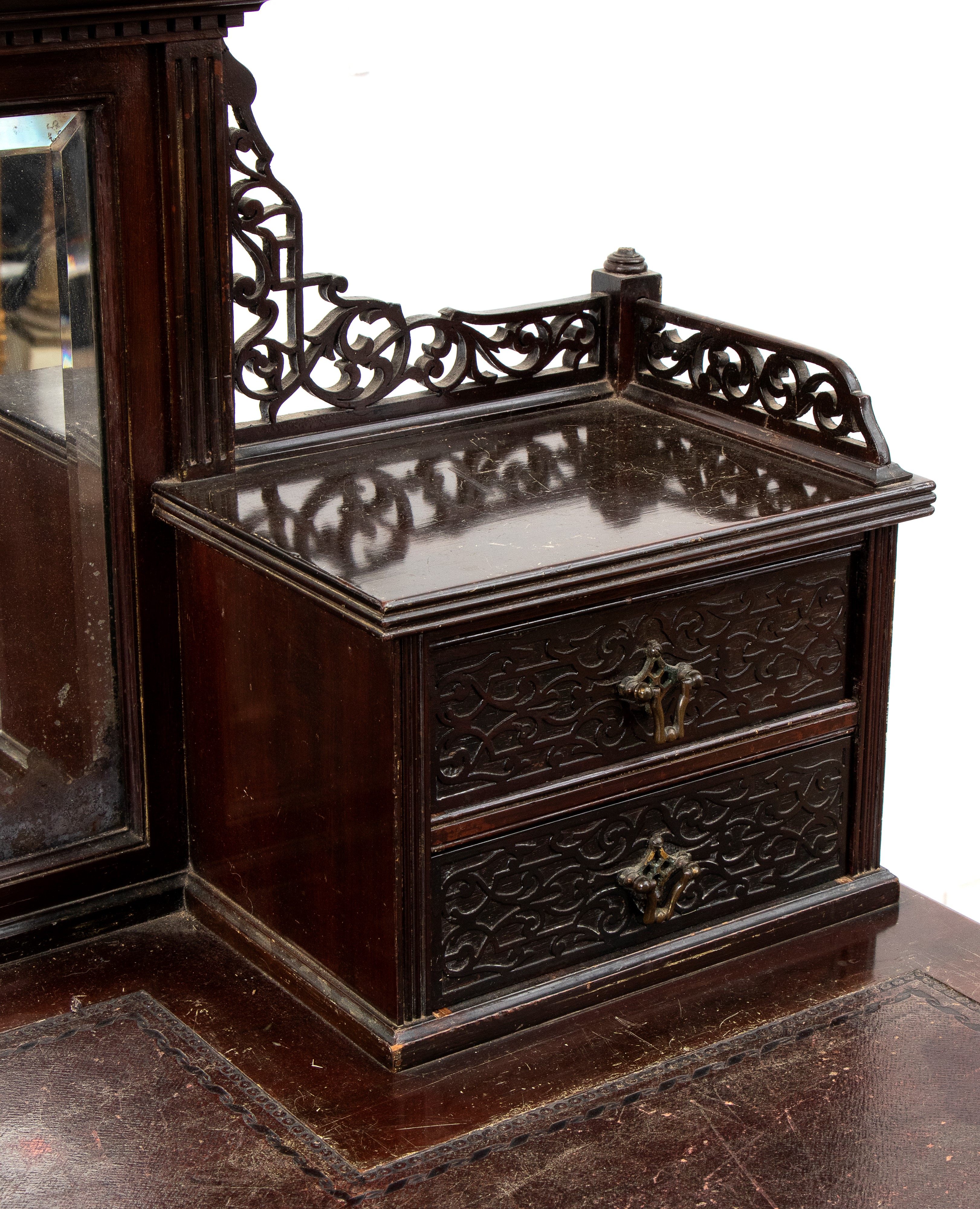 Scrivania toletta inglese in stile Chippendale