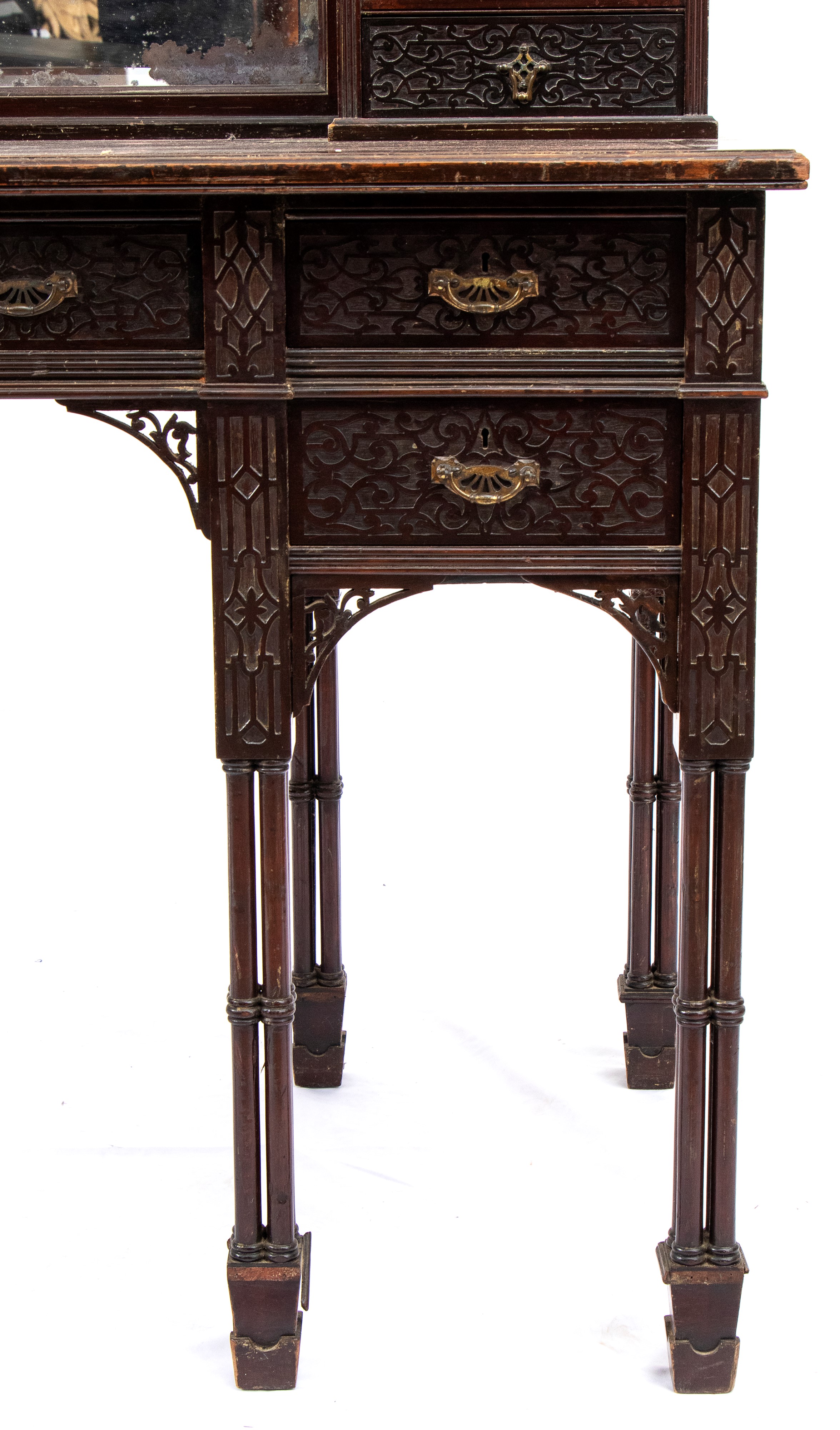 Scrivania toletta inglese in stile Chippendale