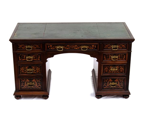 Gillows of Lancaster - English Victorian inlaid desk