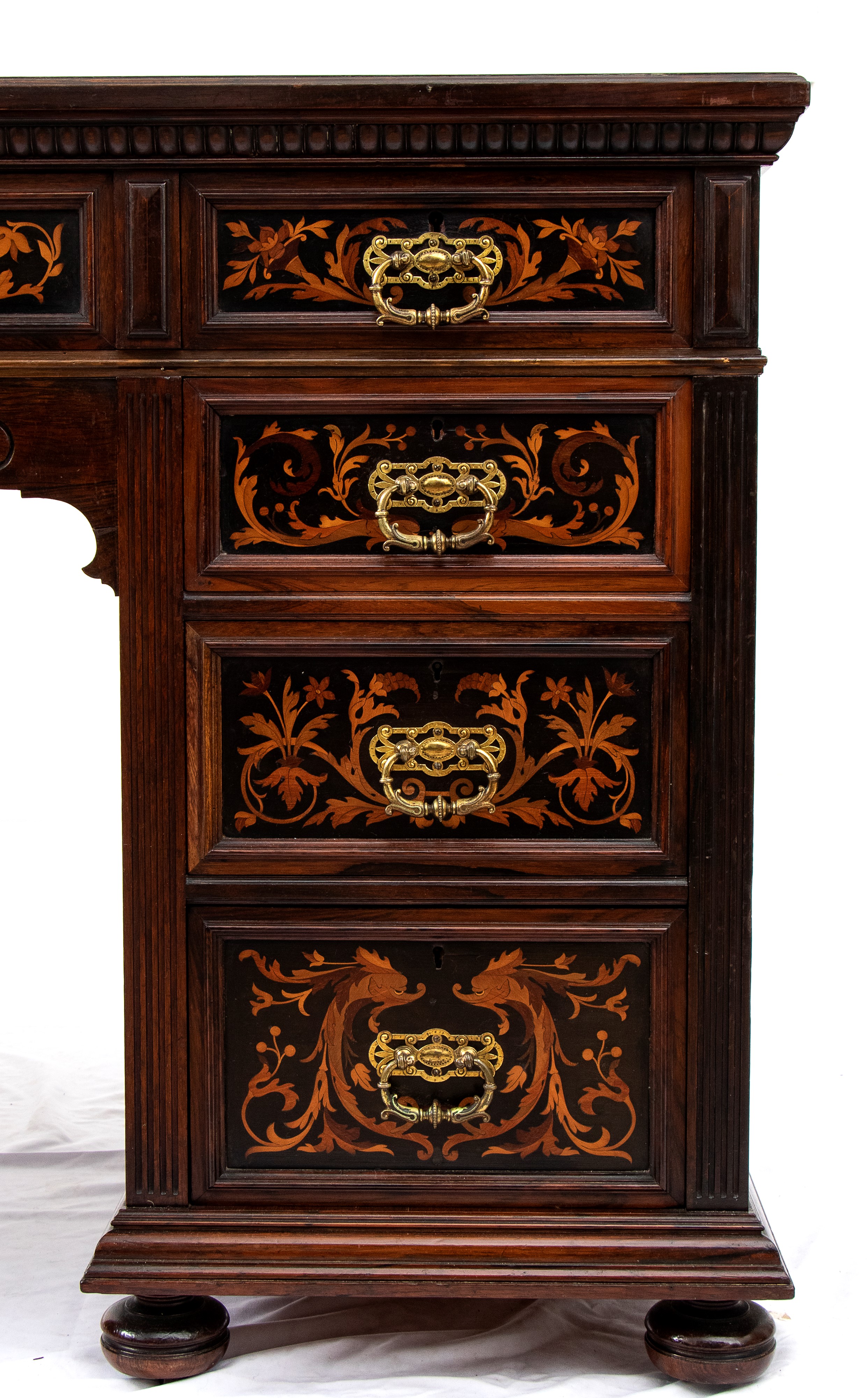 Scrivania inglese Vittoriana intarsiata