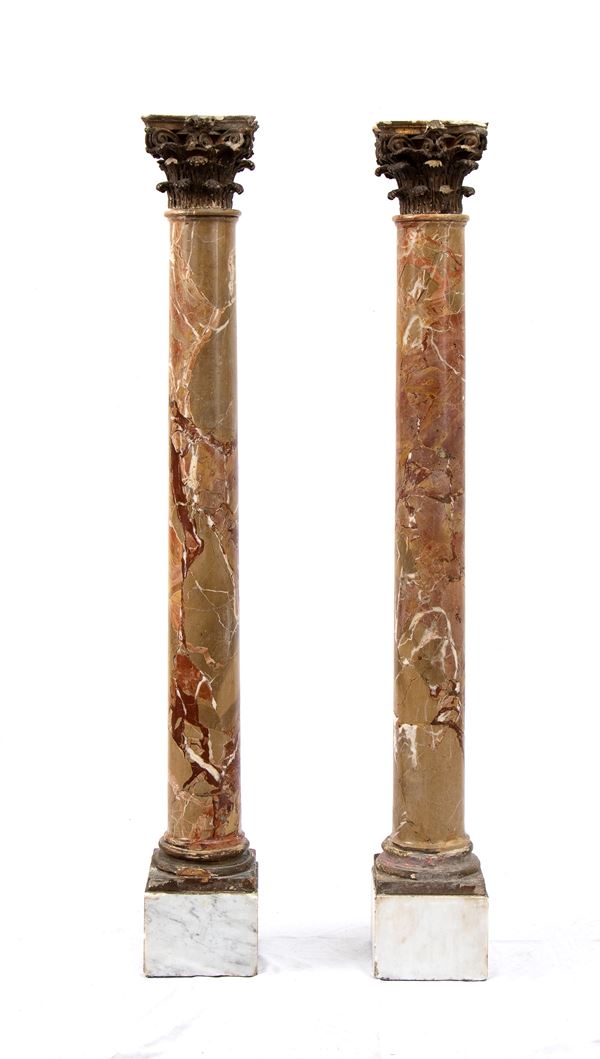 A pair of Italian columns in Sicilian jasper, Louis XVI