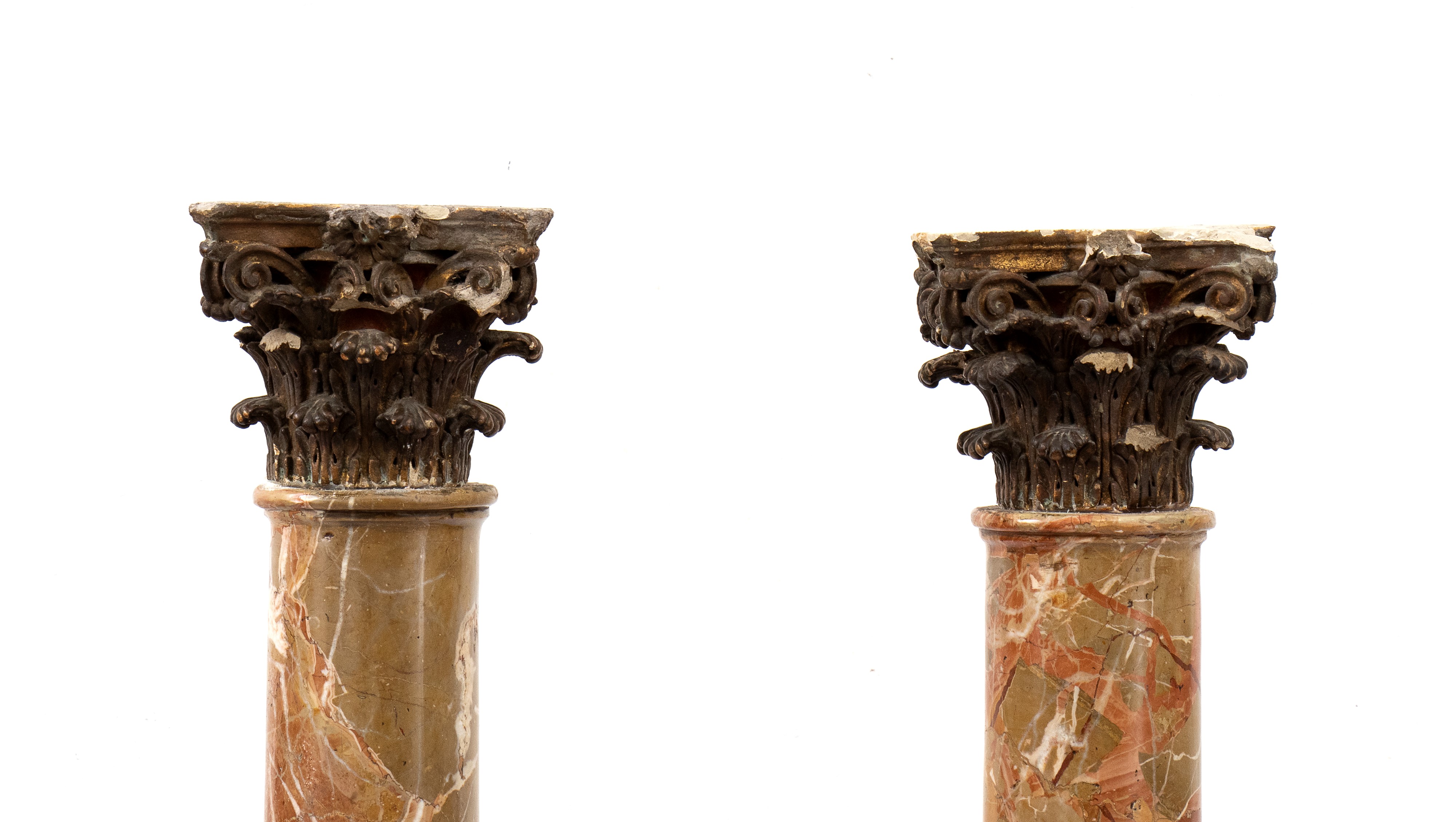 Coppia di colonne italiane in diaspro siciliano, Luigi XVI