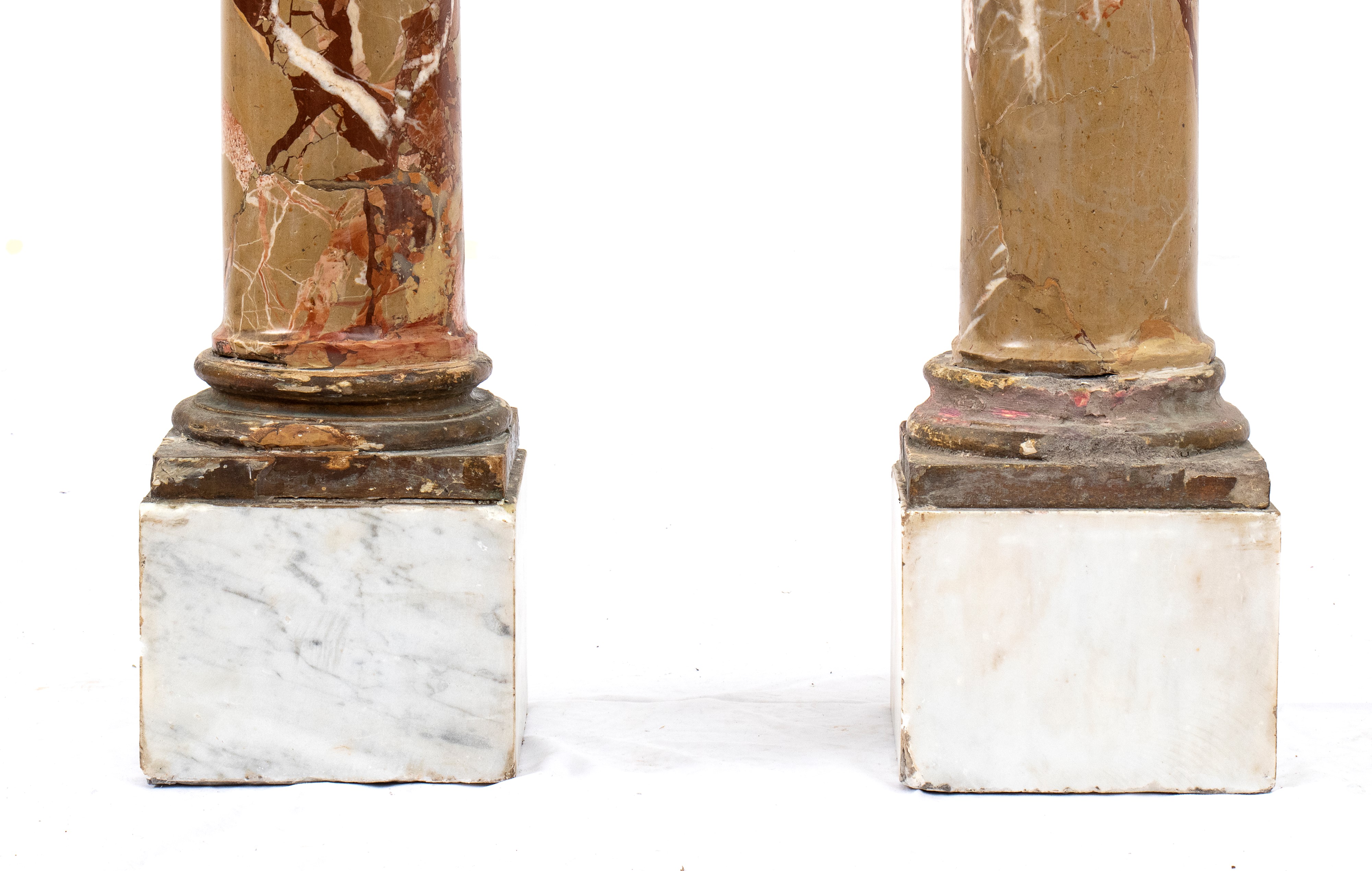 Coppia di Colonne Italiane in Diaspro Siciliano, Luigi XVI