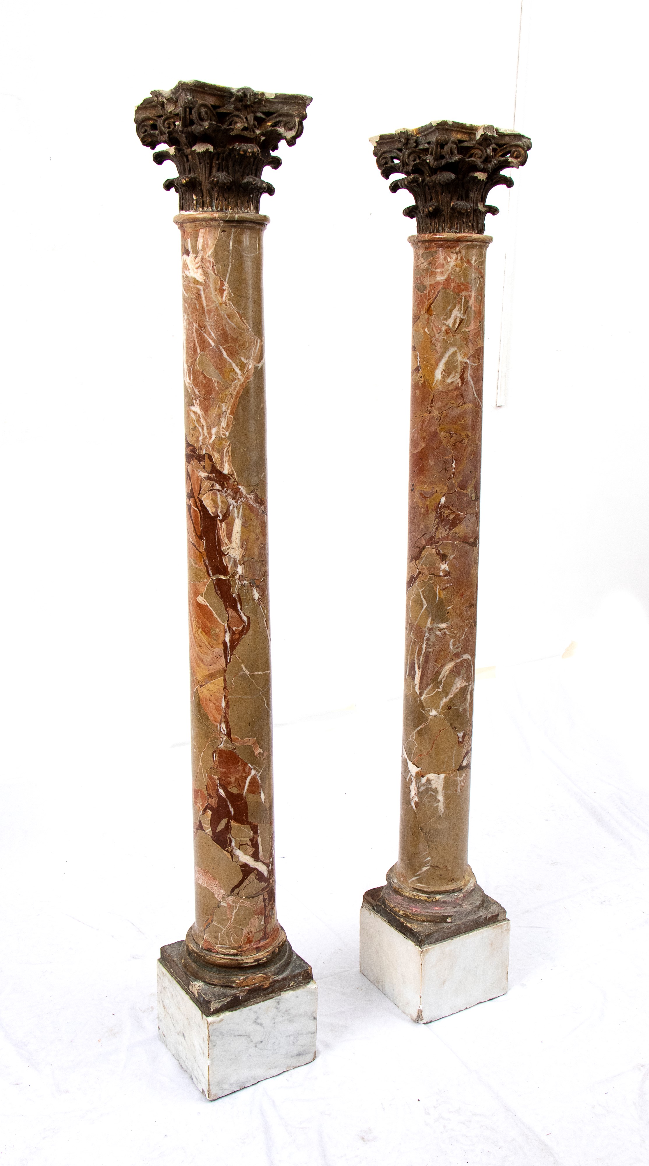 Coppia di colonne italiane in diaspro siciliano, Luigi XVI