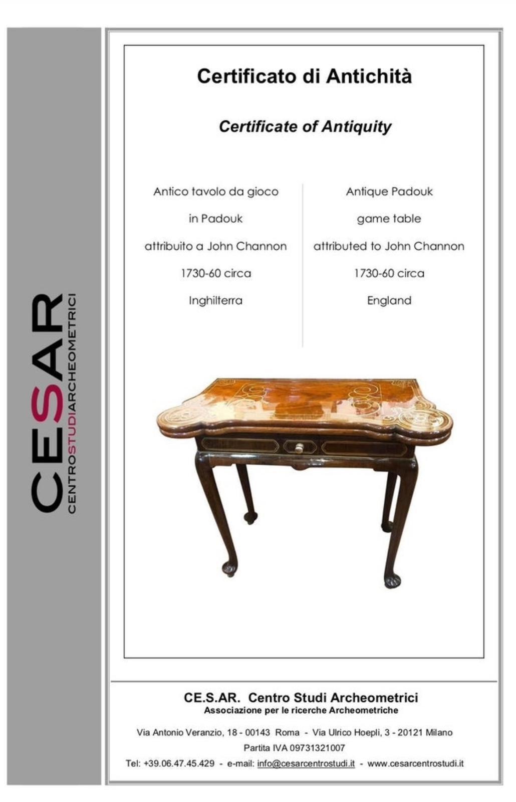 Tavolino da gioco inglese Giorgio II