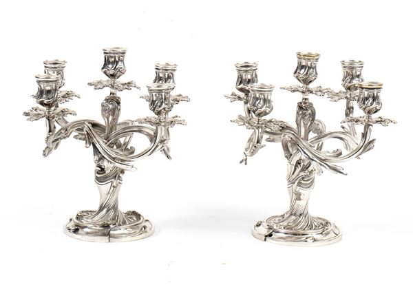 CHRISTOFLE - Coppia di candelabri francesi