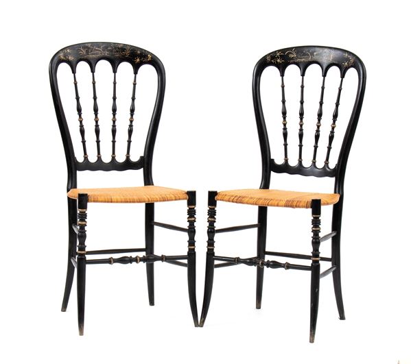 A pair of French chinoiserie chairs