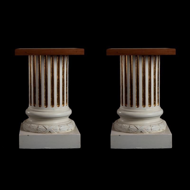 Coppia di Colonne Francesi Laccate