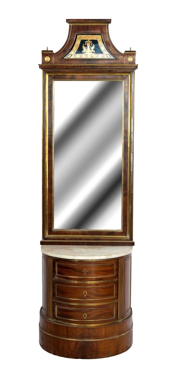 Biedermeier cabinet with mirror