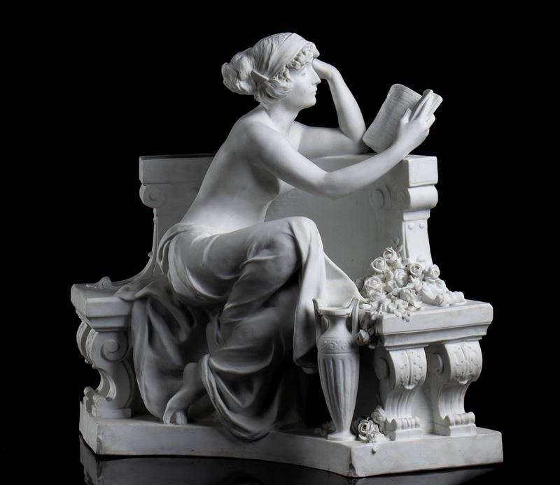 Louis Carier Belleuse (1848-1913) - Scultura in Porcellana di Biscuit