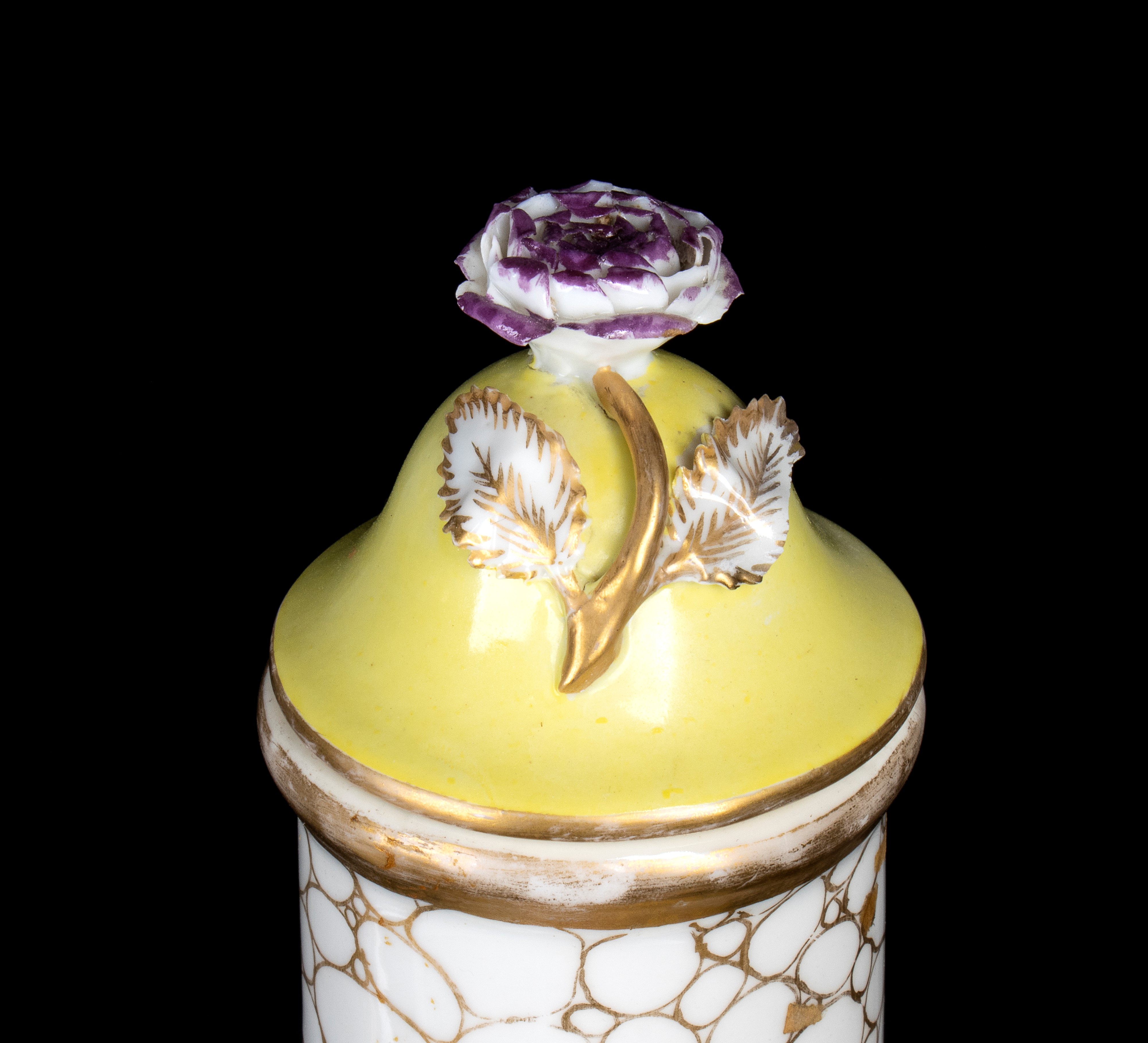 Coppia di vasi con coperchio in porcellana