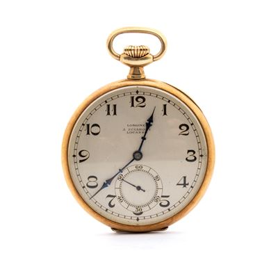 Orologio da tasca in oro giallo 14k con movimento a carica manuale