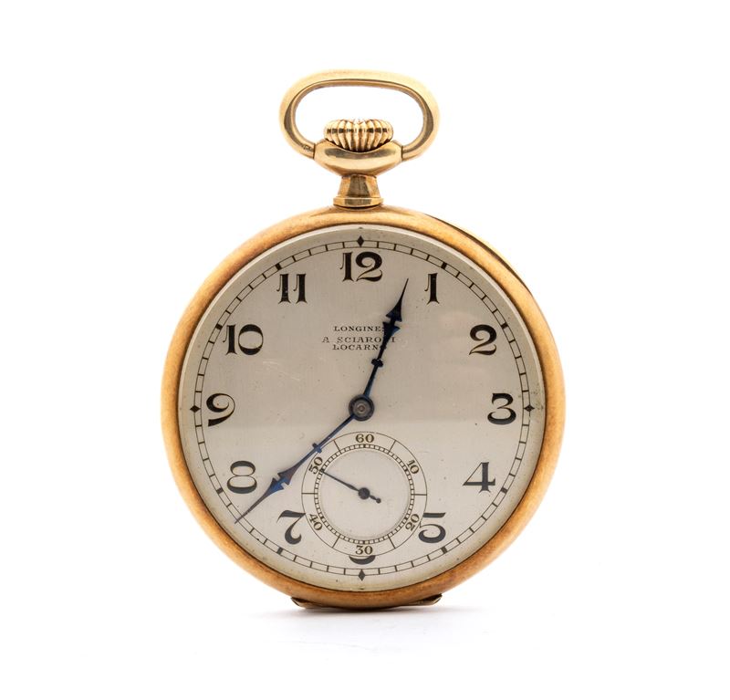 Longines - Orologio da tasca in oro giallo 14k con movimento a carica manuale