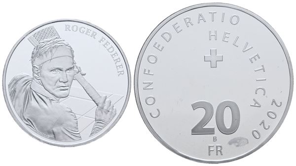 SVIZZERA. 20 Franchi 2020 Roger Federer. Ag. FDC