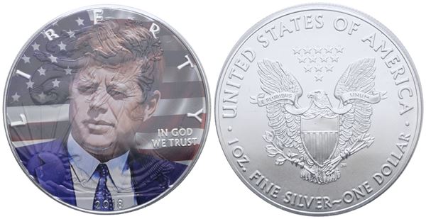 USA. Dollaro 2018. Kennedy. Ag. 31,10gr. FDC