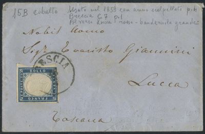 Lombardo Veneto - Gov. Provvisorio, 20 Cent. Sardegna Usato a Brescia.