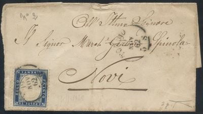 Regno - 20 Cent. Azzurro su Lettera