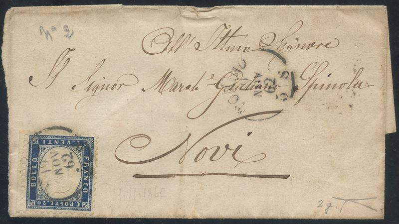 Regno - 20 Cent. Azzurro su Lettera