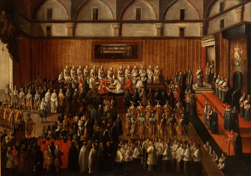 Cerimonia della lavanda dei piedi prima della Missa in Coena Domini