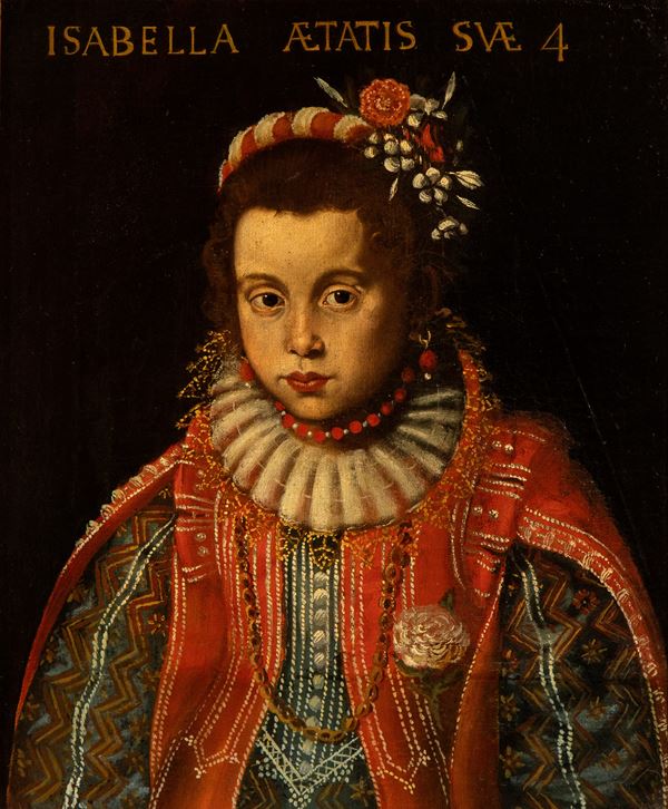 Artista attivo in Spagna, seconda met&#224; XVI secolo - Portrait of Isabella of Habsburg, Infanta of Spain