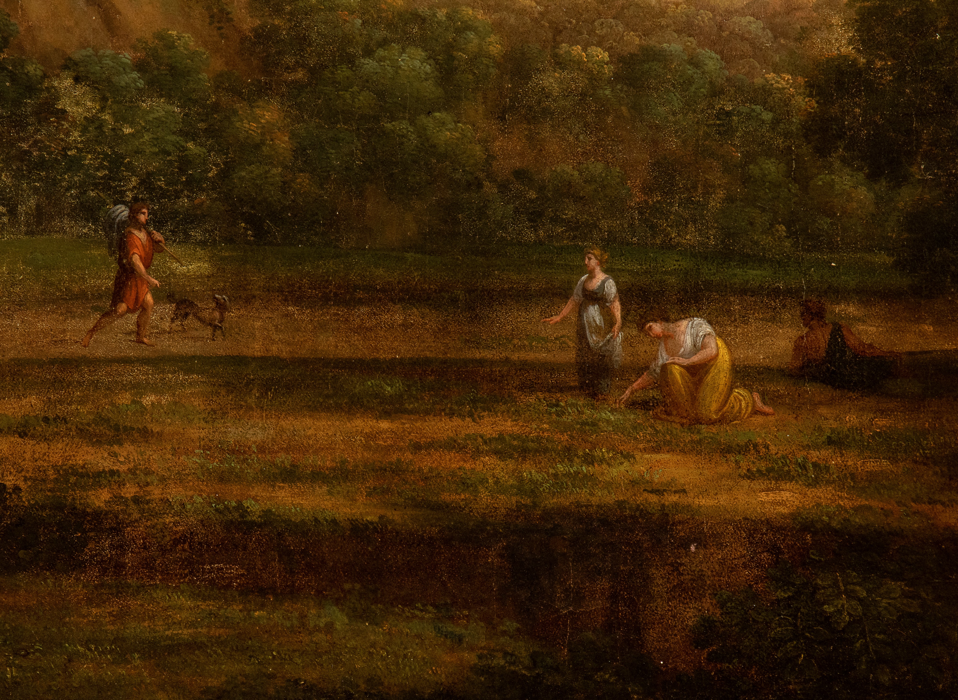 Claude Lorrain - Paesaggio di Fantasia con Figure e Borgo sullo Sfondo